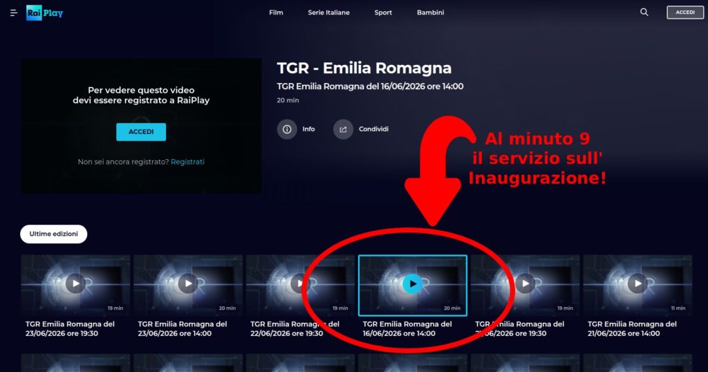Siamo al TGR Emilia Romagna!