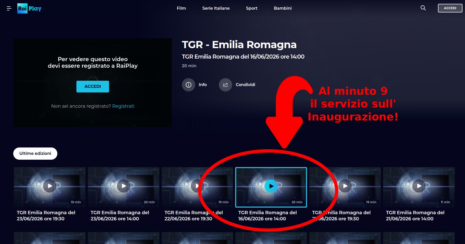 Siamo al TGR Emilia Romagna!
